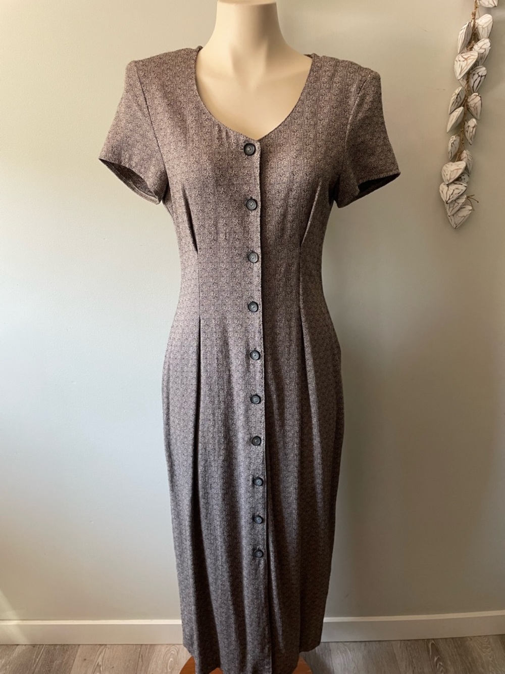 90s Vintage Grunge Cottagecore Front Button Down Midi Dress Indie Sleeze Boho